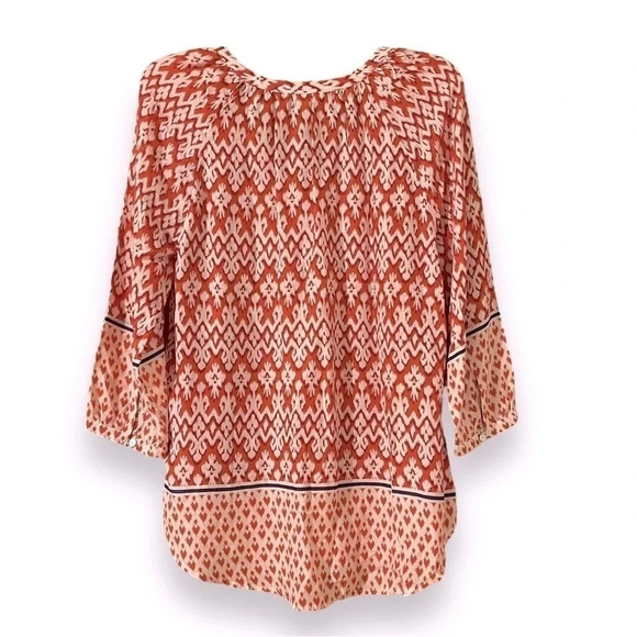 BEACHLUNCHLOUNGE “Sonya” Bohemian Ikat Print Top Blouse Size Small - Picture 4 of 6